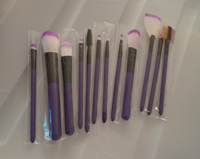 12 Piece Brush Set - Purple