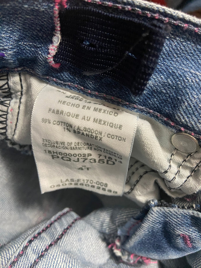 Vintage Wrangler Pink Stitch Toddler Girls Jeans, Size 4T - Deer Creek Mercantile