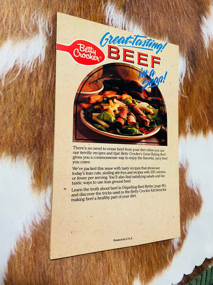 Vintage Betty Crocker Grocery Store Recipe Booklet Cookbook, Great Tasting Beef 1991 - Deer Creek Mercantile