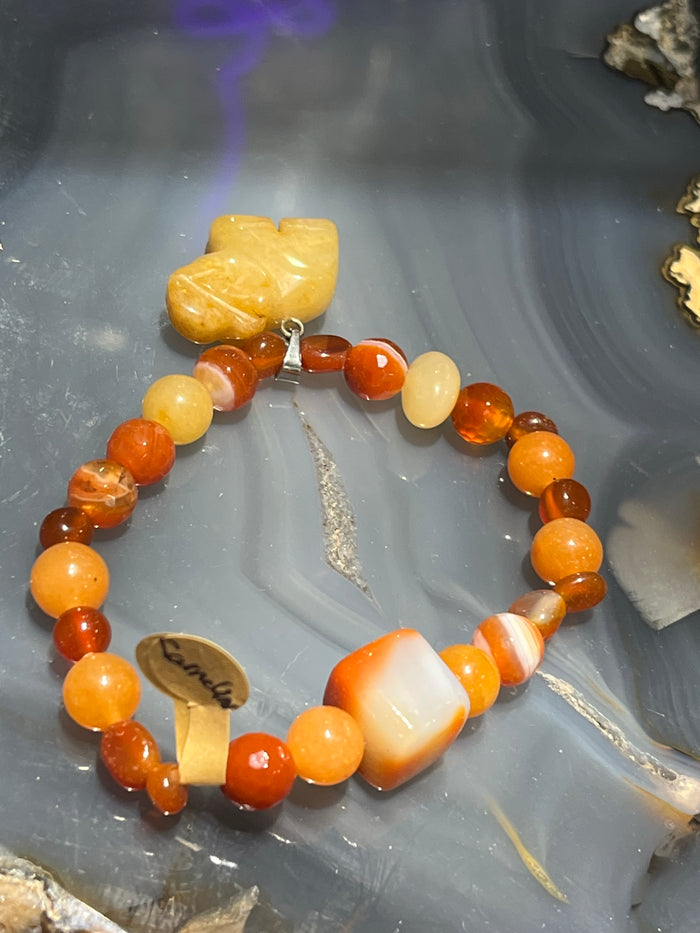 Carnelian Crazy Bead with Elephant