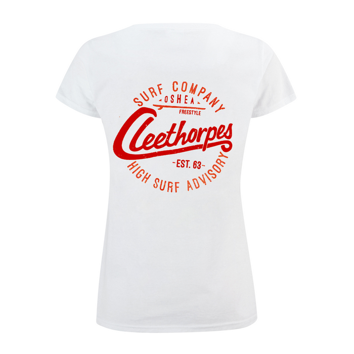 Cleethorpes Ladies High Surf White T-Shirt