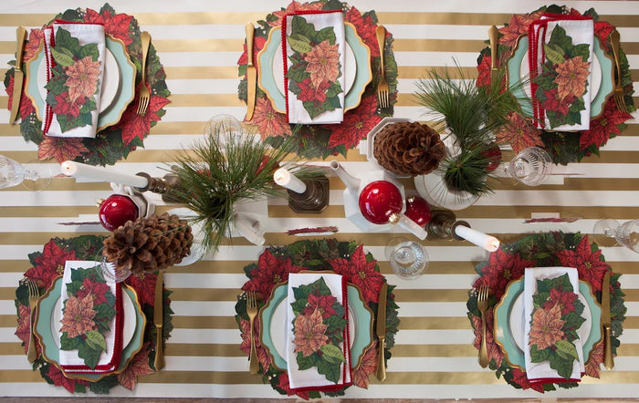 Die Cut Poinsettia Wreath Placemats