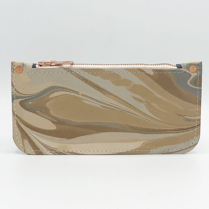 Elegant Beige Zipper Pouch - No One Alike