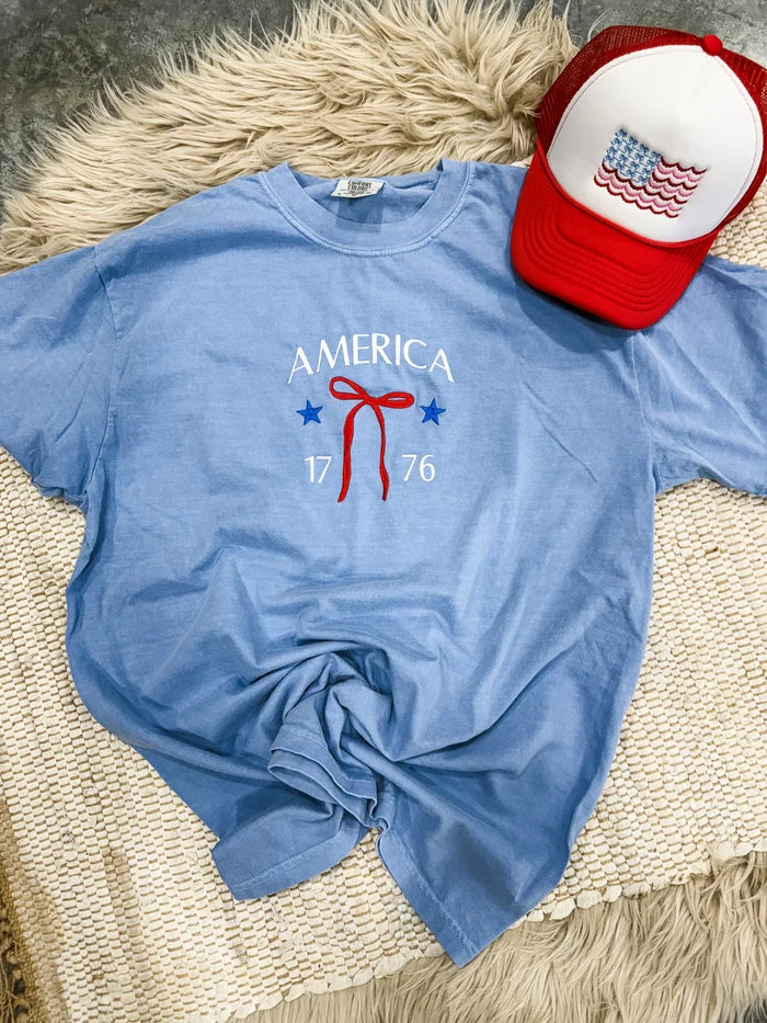*EMBROIDERED* America Bow 1776 Tee (FINAL SALE)