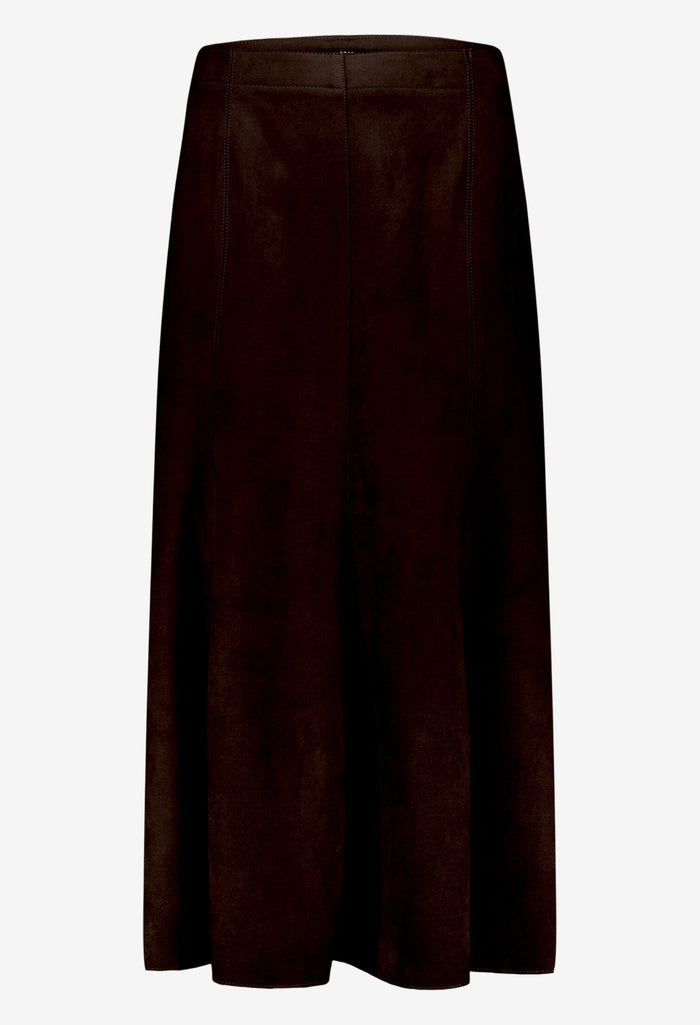 Faux Suede Midi Skirt