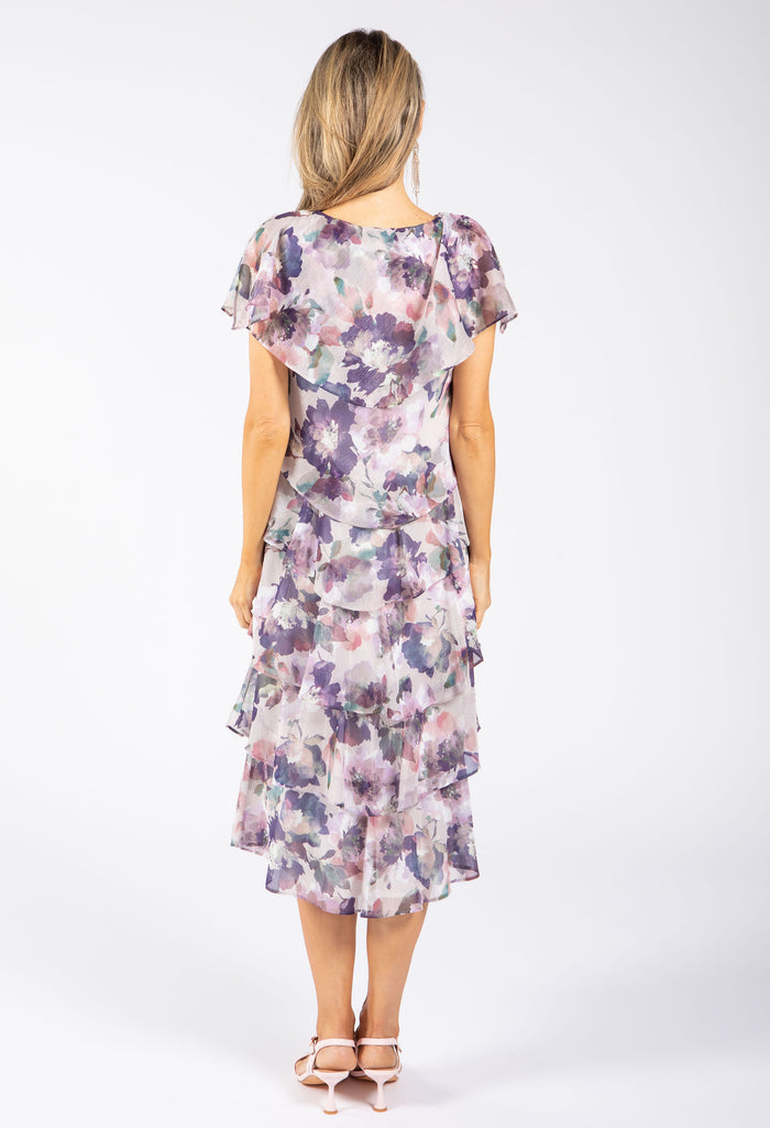 Floral Chiffon Midi Dress