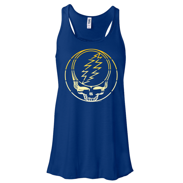 Grateful Dead Yellow Stripes Stealie Flowy Racerback Tank