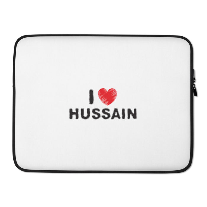 I Love Hussain (as) - Laptop Sleeve White