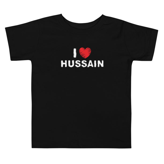 I Love Hussain (as) White - Short Sleeve Premium T-Shirt - Toddler