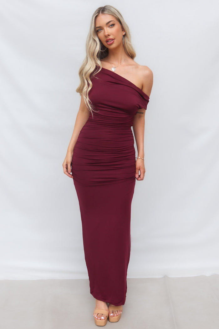 Ivana Maxi Dress - Wine - Runway Goddess