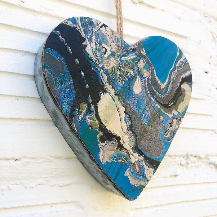 Jazz Blue Leather Heart - No One Alike