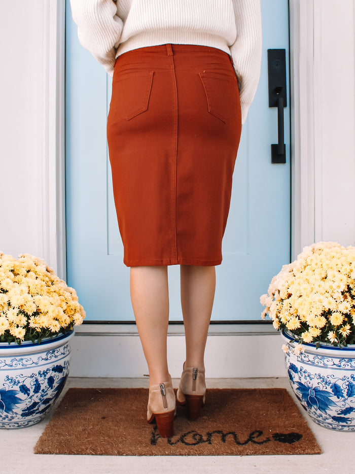 JDA DK. Camel Denim Skirt (FINAL SALE)