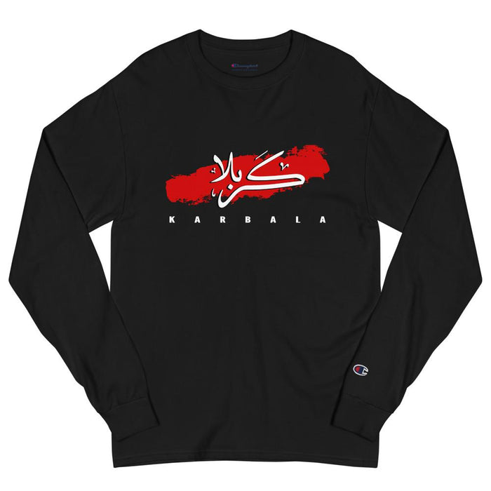 Karbala Arabic Calligraphy White - CHAMPION Long Sleeve Shirt MEN - Hayder Maula