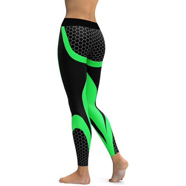 Ladies Mesh Patterned Print Leggings