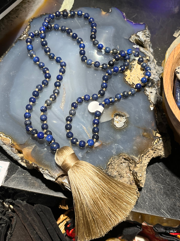 Lapis and Labradorite Prayer Beads Nepal