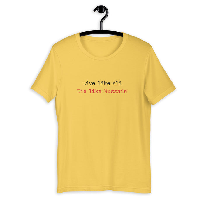 Live Like Ali (as) Die Like Hussain (as) Black - Short Sleeve T-Shirt WOMEN