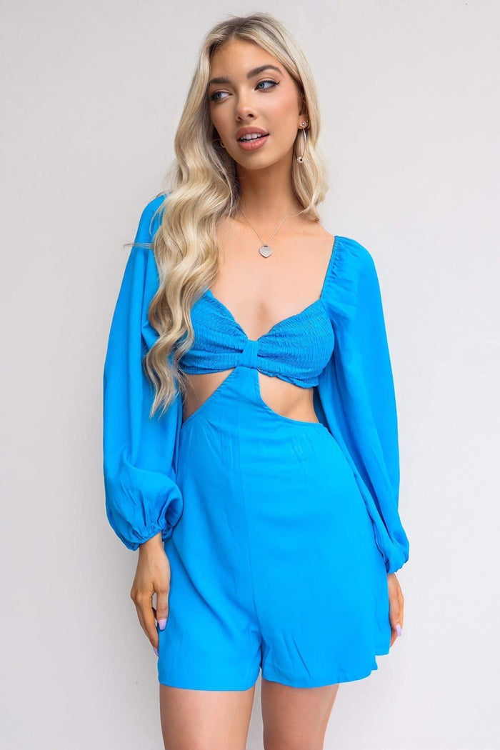 Mila Playsuit - Blue - Runway Goddess