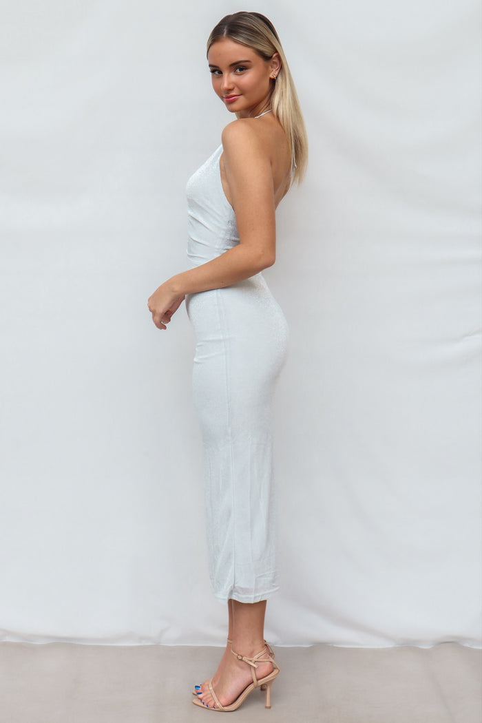 Parker Maxi Dress - Silver Shimmer - Runway Goddess