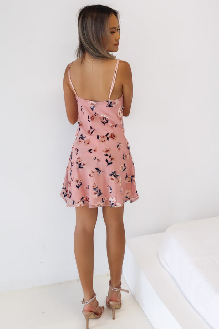 Raine Mini Dress - Pink Floral - Runway Goddess