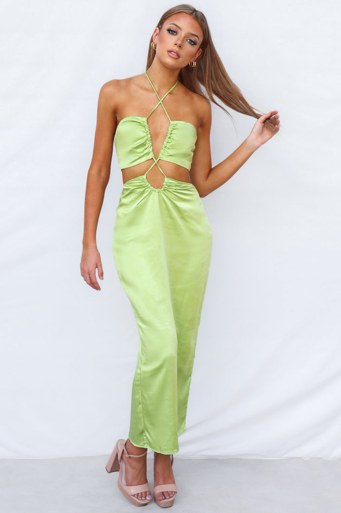 Ramilia Midi Dress - Lime - Runway Goddess