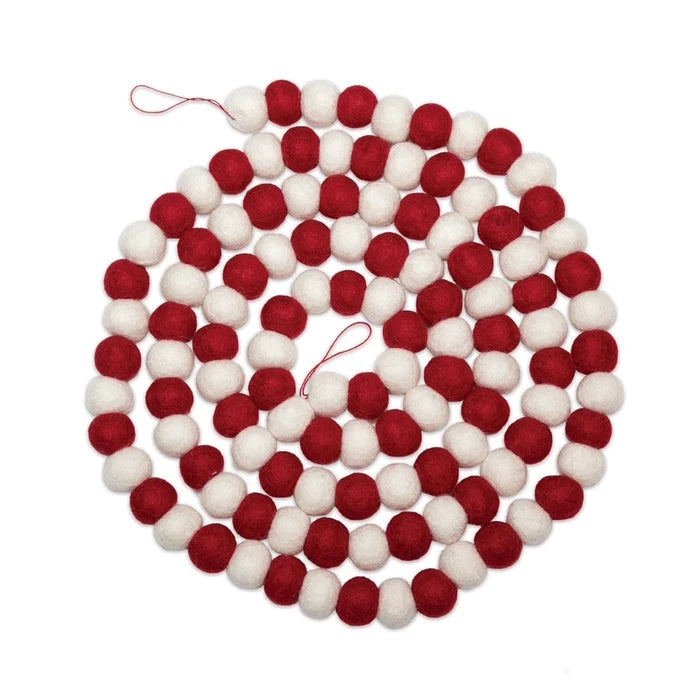Red & White Chistmas Ball Garland