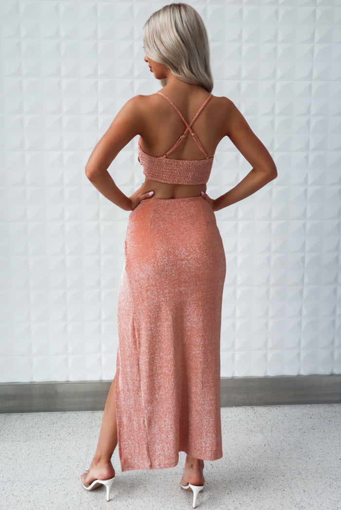 Renee Set Skirt - Peach - Runway Goddess