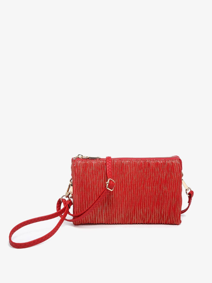 Riley Shimmer Stripe Crossbody, Red