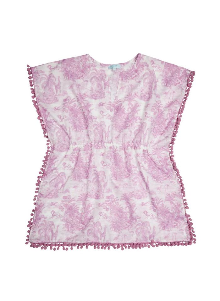 Caftans Marie Raxevsky Sleeveless Pom Pom Caftan Jungle Lilac Apoella