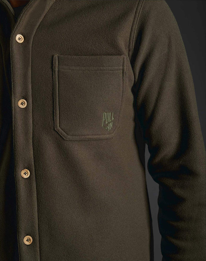chemise polaire kaki PULLIN en polyester