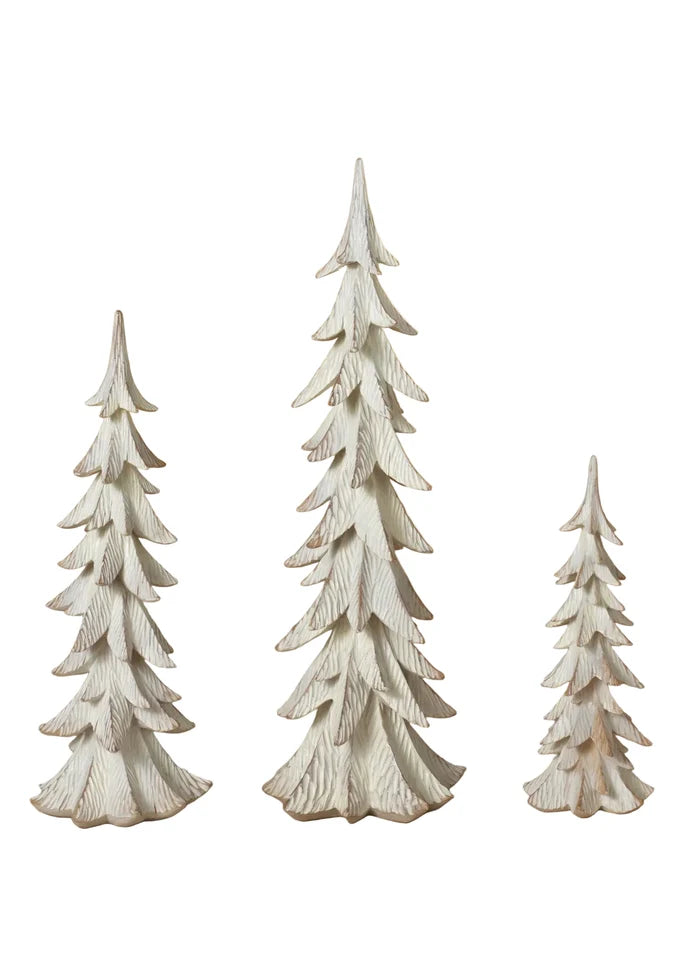 White Resin Holiday Christmas Trees