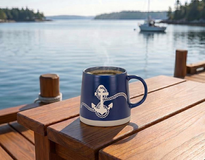 Wide Base Mug with Anchor