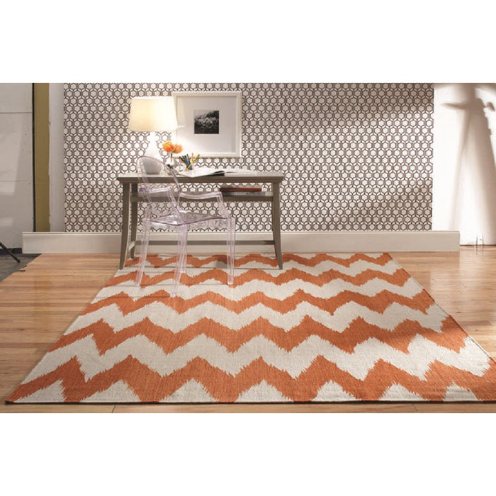 Wild Chev Saffron Flat Woven Rug Rectangle image