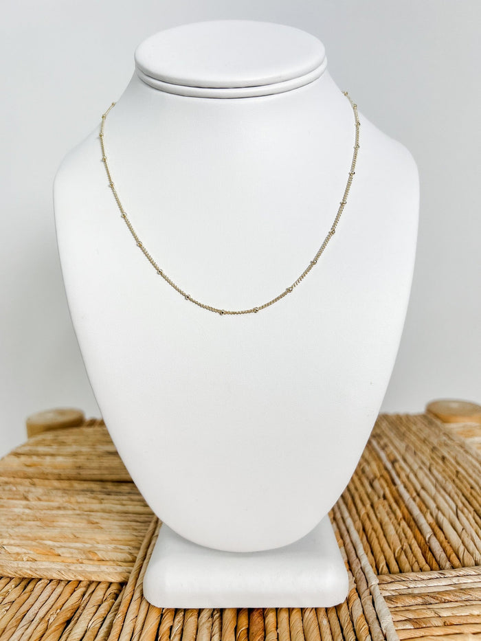 16 Baby Ball Chain Necklace, Gold