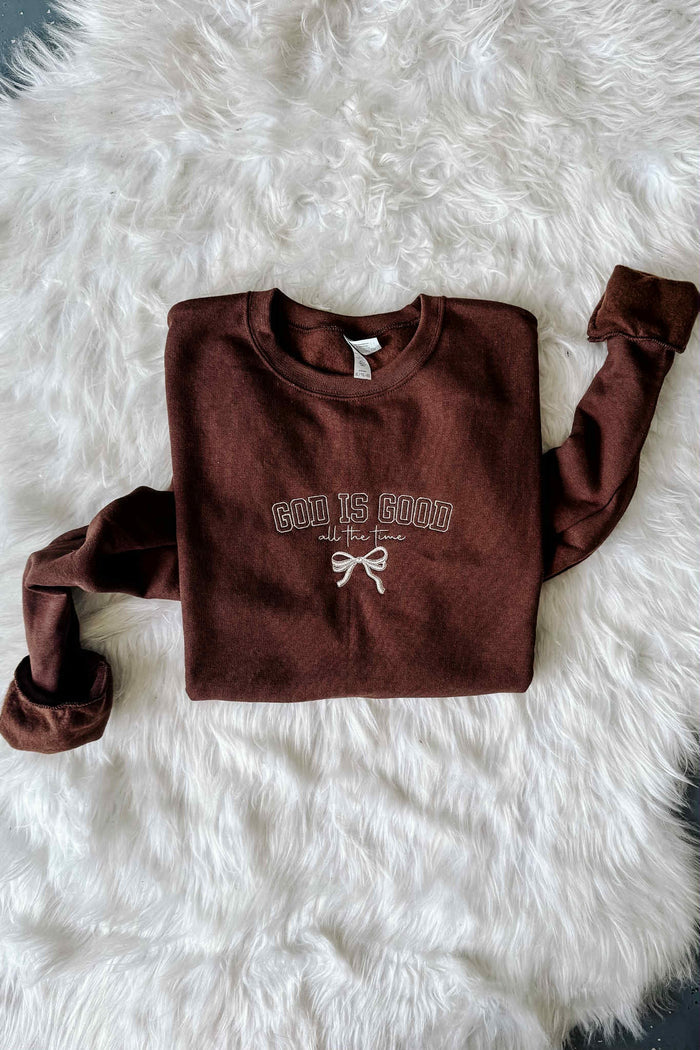 1st Batch September PRE-ORDER* God Is Good Embroidered Crewneck Sweatshirt