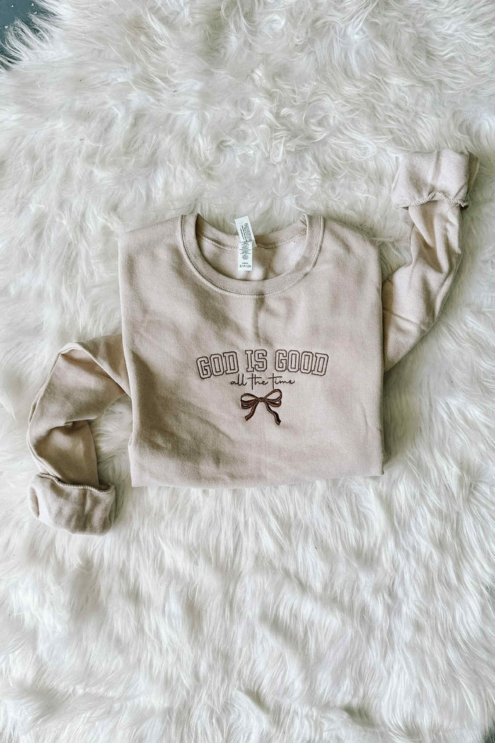 1st Batch September PRE-ORDER* God Is Good Embroidered Crewneck Sweatshirt