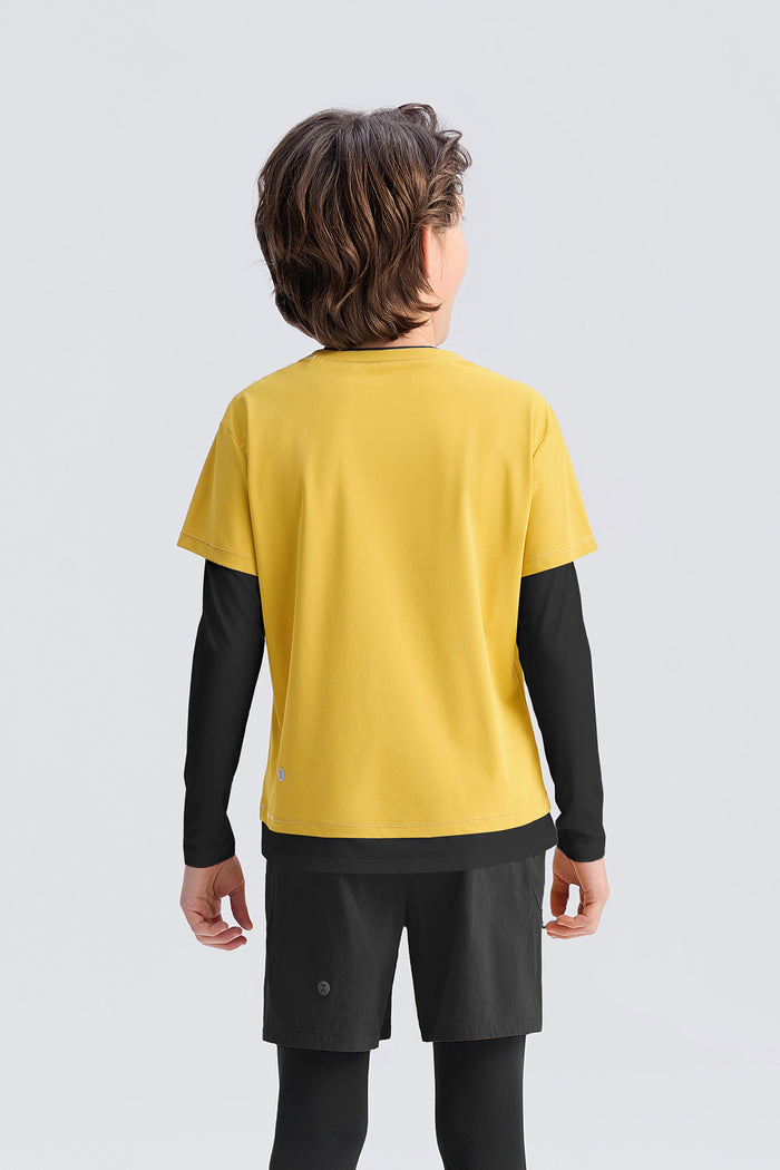 2-in-1 Long Sleeves Tee **Amber yellow**