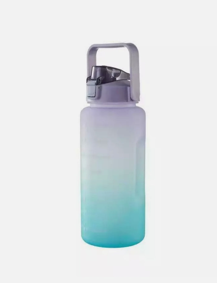 2L Water Bottle Motivational Drink Flask With Time Markings BPA Free For Sports Or Gym