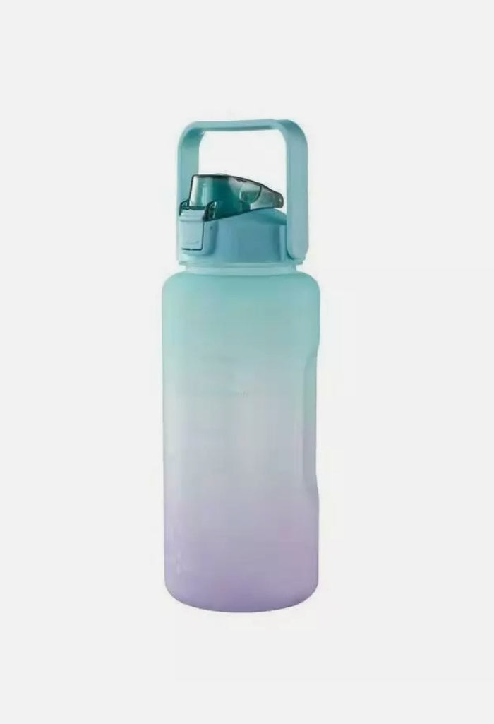 2L Water Bottle Motivational Drink Flask With Time Markings BPA Free For Sports Or Gym