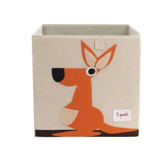 3 Sprouts Fabric Storage Box - Orange Kangaroo