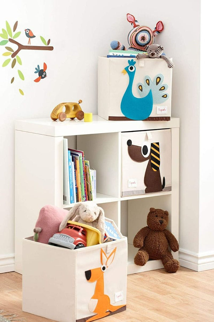 3 Sprouts Fabric Storage Box - Orange Kangaroo