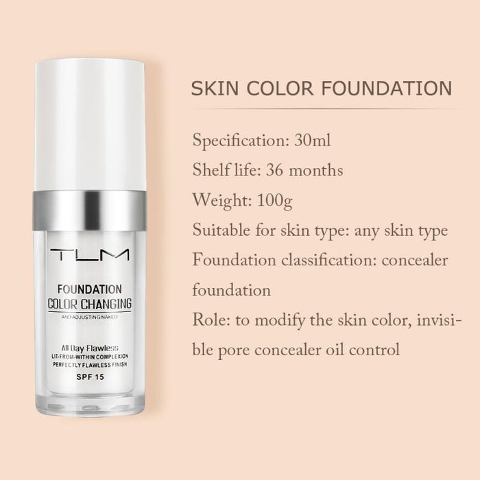 30ml TLM Colour Changing Hydrating Long Lasting Foundation Cream & Blush