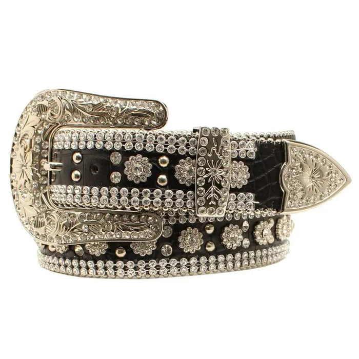 3D Flower Girl Gator Leather Belt - Womens Belt - Hatcountry