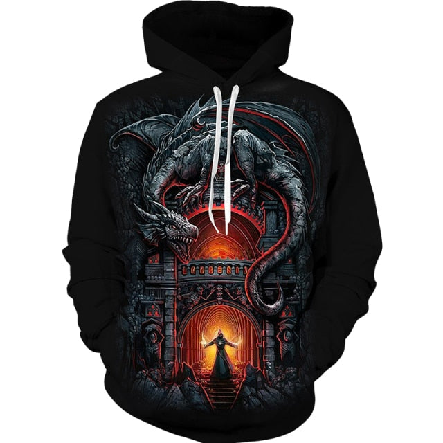 3D Skulls & Graphic Horror Printed Hoodies - List 1