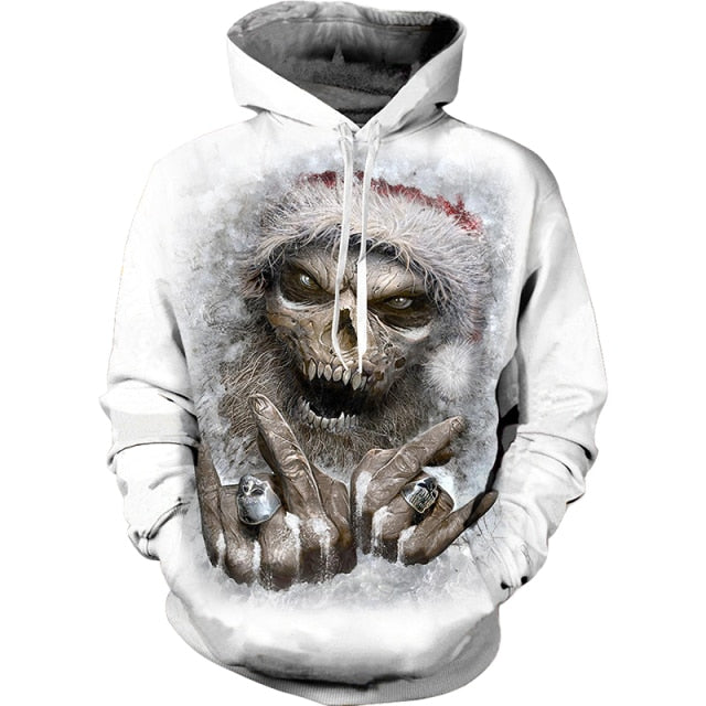 3D Skulls & Graphic Horror Printed Hoodies - List 1