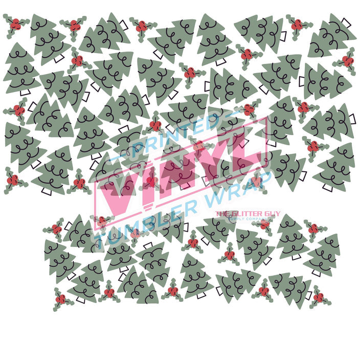 40 oz Tumbler Wrap - UVDTF Ink Transfers - Cute Christmas Trees | UVDTF from The Glitter Guy