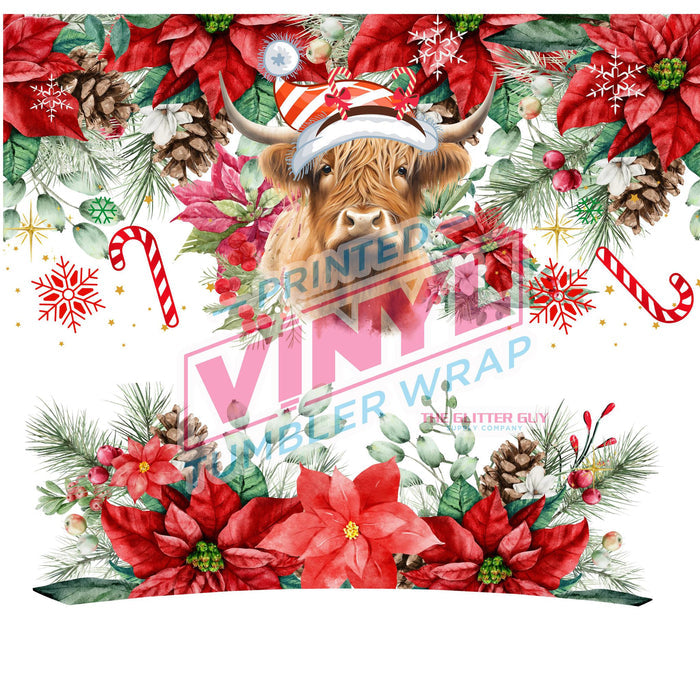 40 oz Tumbler Wrap - UVDTF Ink Transfers - Highland Christmas | UVDTF from The Glitter Guy