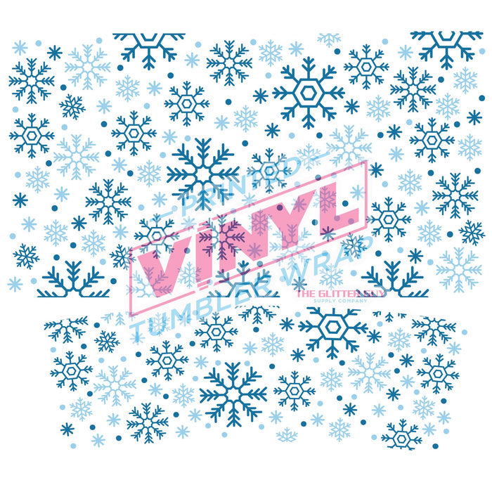 40 oz Tumbler Wrap - UVDTF Ink Transfers - Snowflakes | UVDTF from The Glitter Guy