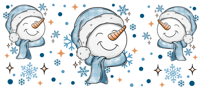 40 oz Tumbler Wrap - UVDTF Ink Transfers - Snowman Grins | UVDTF from The Glitter Guy