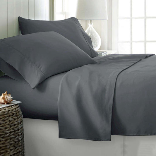 400TC Cotton Sateen Sheet Set - KING SIZE - Grey