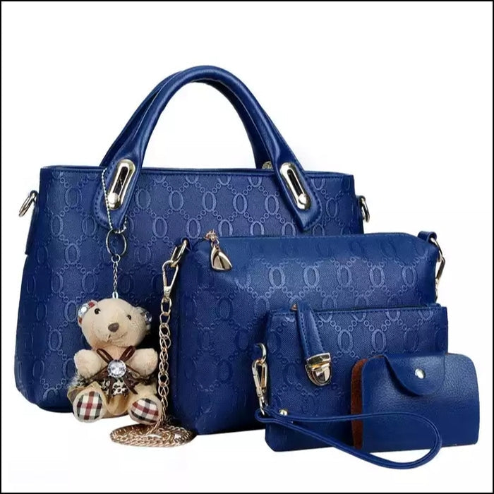 4Pcs/Set Elegant Ladies Bear Pendant Handbag/Shoulder Bag